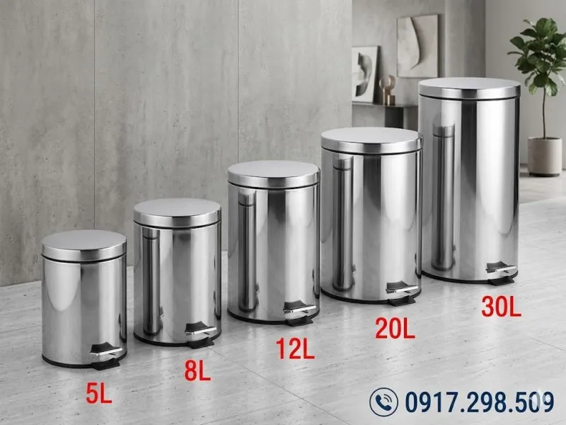 thùng rác văn phòng inox 