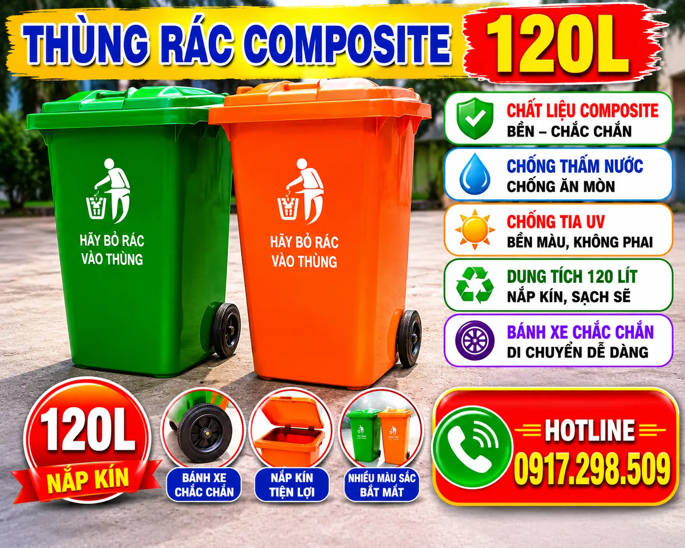 cung cấp thùng rác KCN VSIP