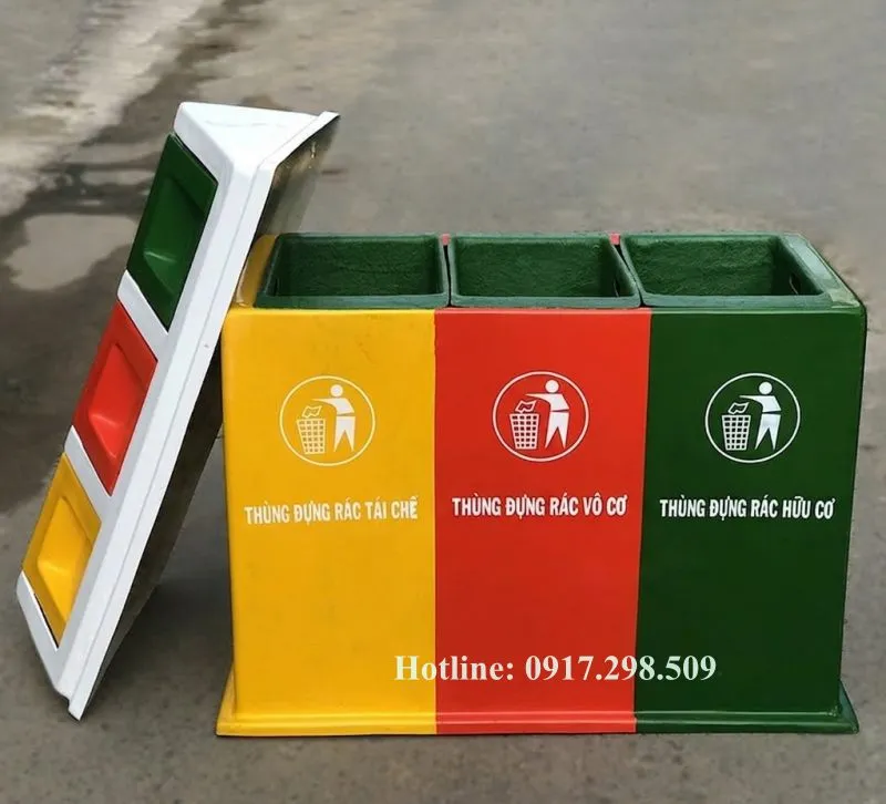 thùng rác ngoài trời FRP 