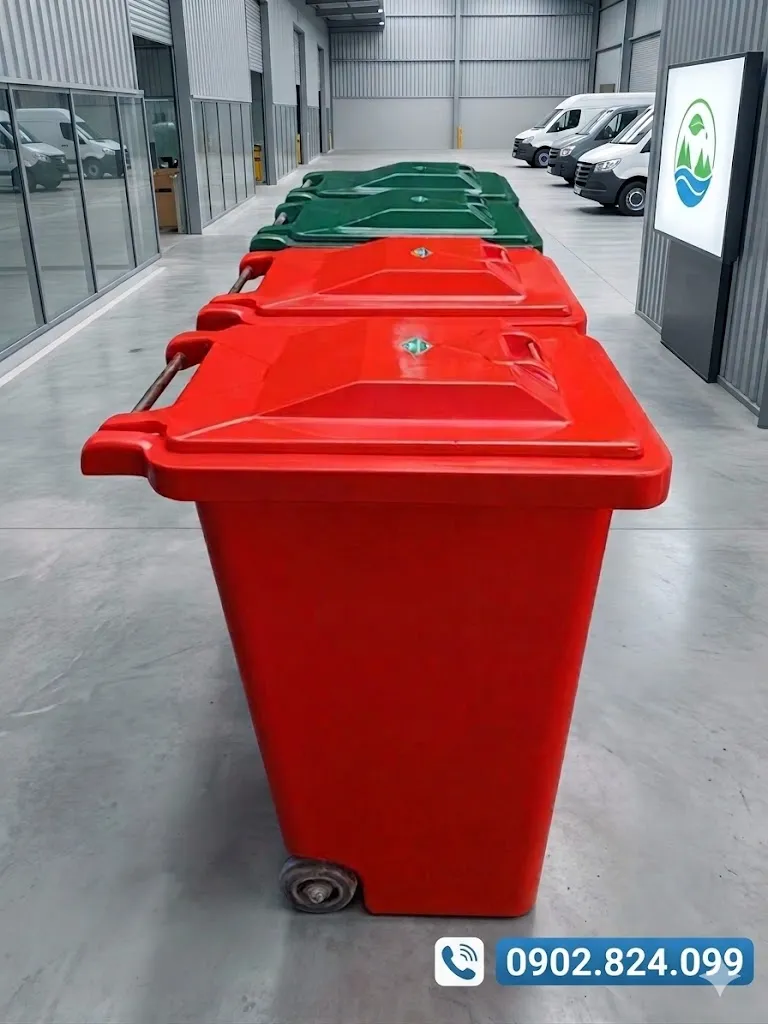 Thùng rác composite 120L có bánh xe siêu bền giá gốc