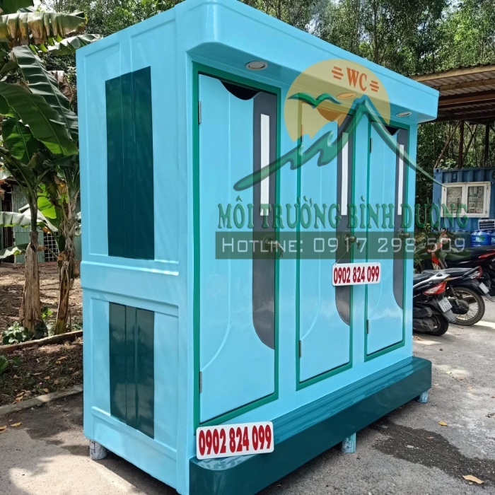 nhà vệ sinh di động ba buồng 