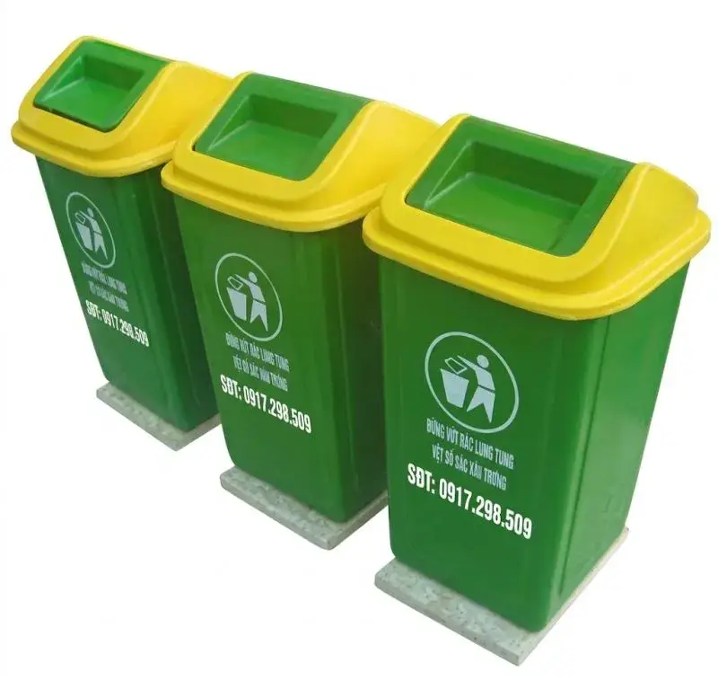 thùng rác 60 lít composite cố định