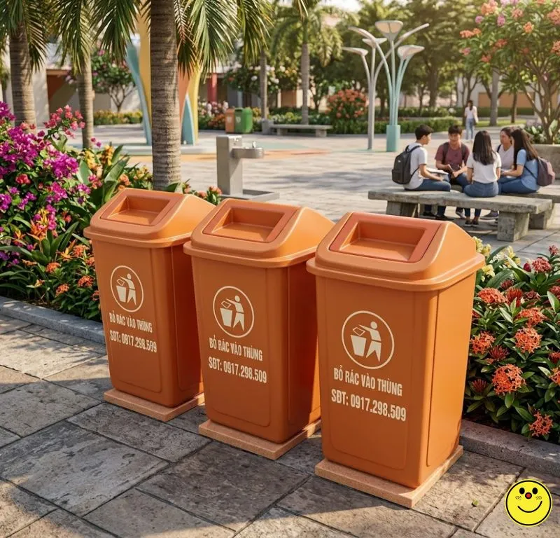 thùng rác 60 Lít bập bênh