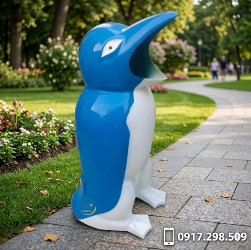 Thùng rác hình Chim Cánh Cụt 