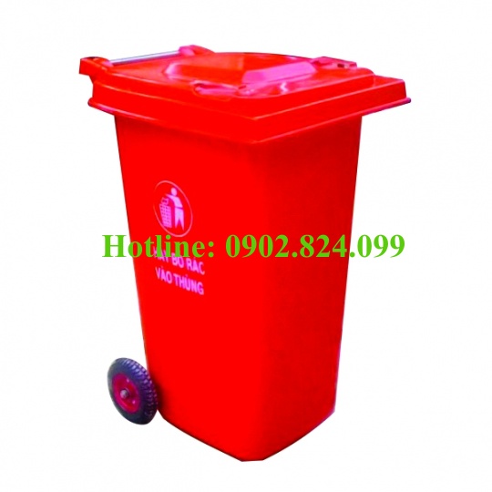 thùng rác 240 lít màu đỏ 
