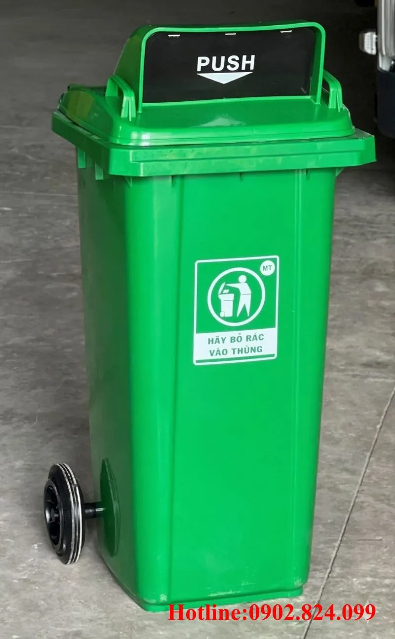 Thùng rác công cộng 240 lít nắp hở 