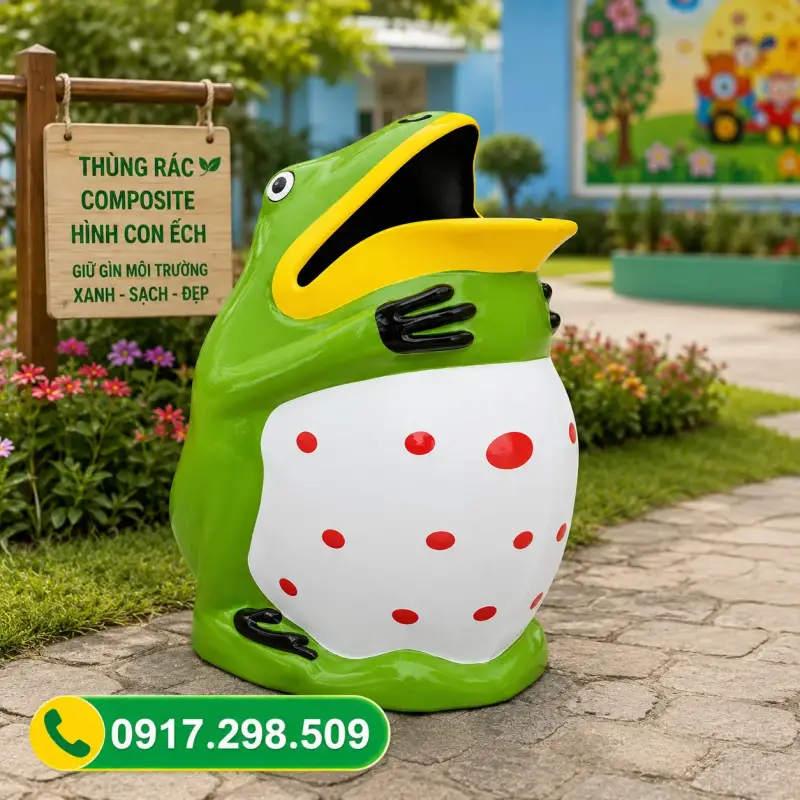 thùng rác hình con Ếch 