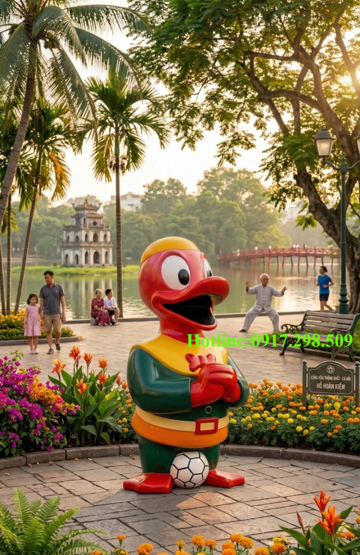 thùng rác hình vịt Donal 