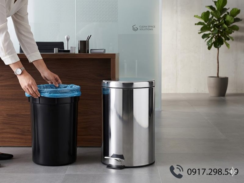 Thùng rác Inox 20 lít cho văn phòng 