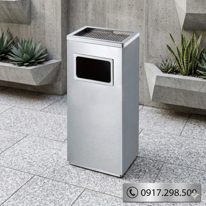 thùng rác inox 201