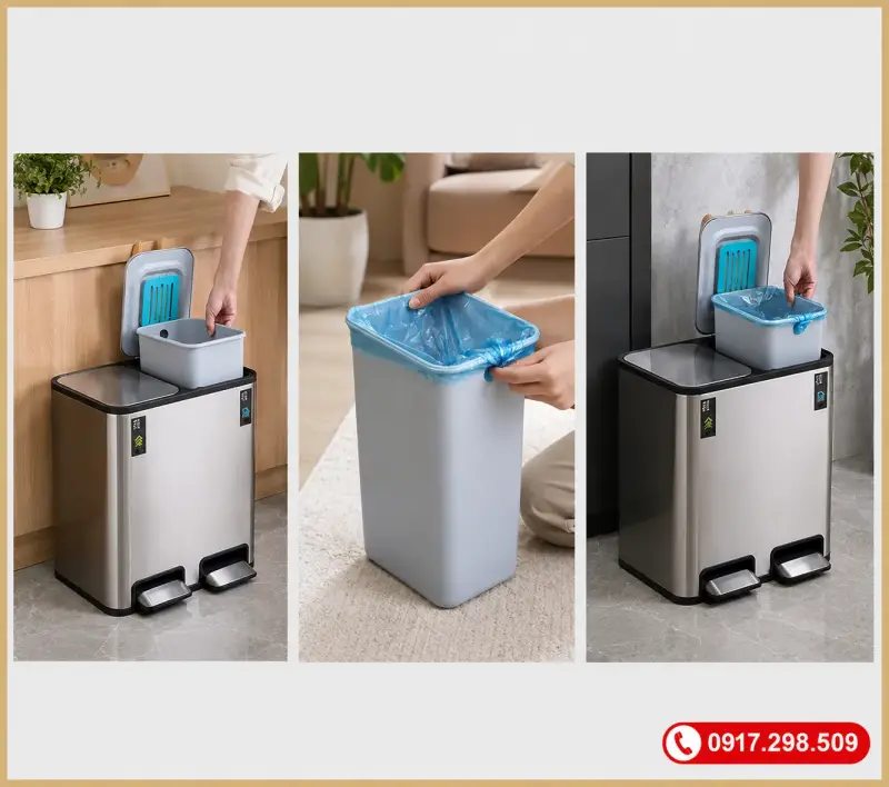 thùng rác inox chống trầy xước