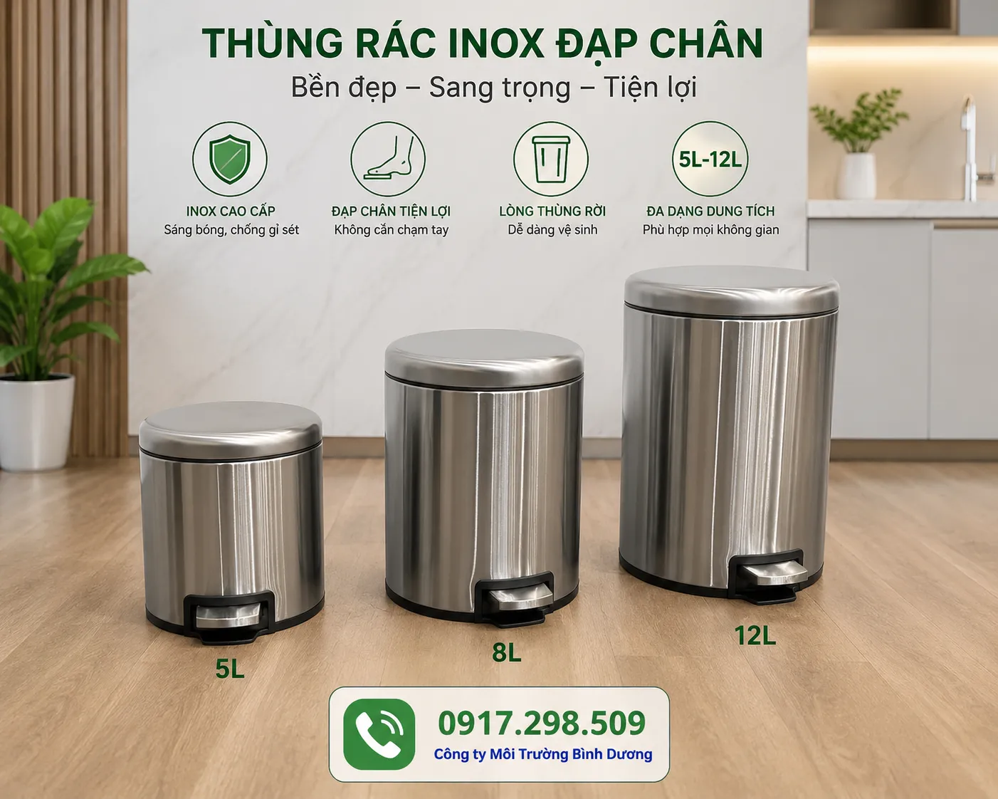 thùng rác inox tròn