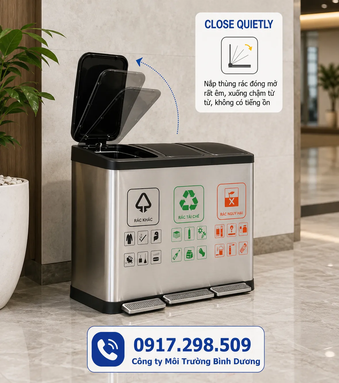 thùng rác khách sạn inox