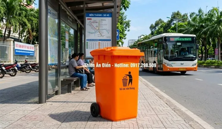 thùng rác ngoài trời