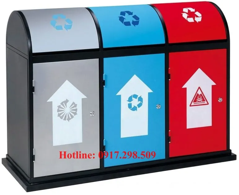 thùng rác phân loại 3 ngăn