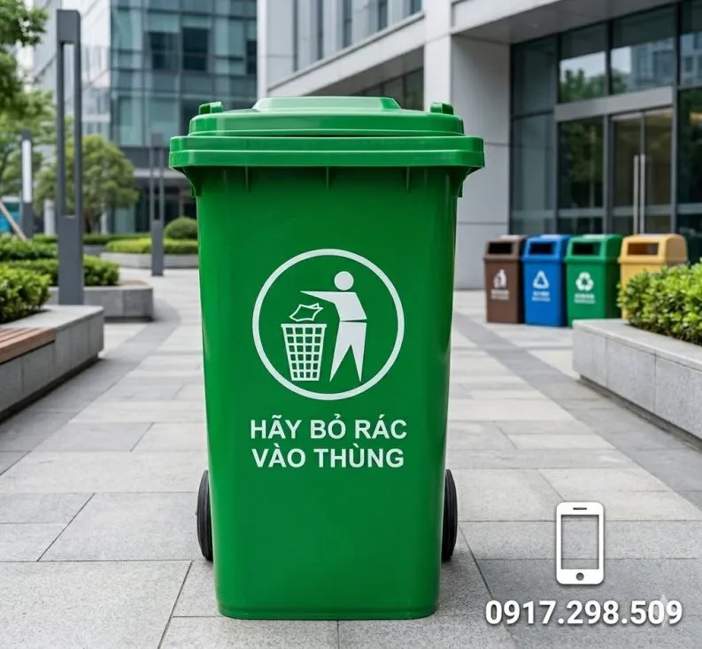 thùng rác 100 lít nhựa HDPE