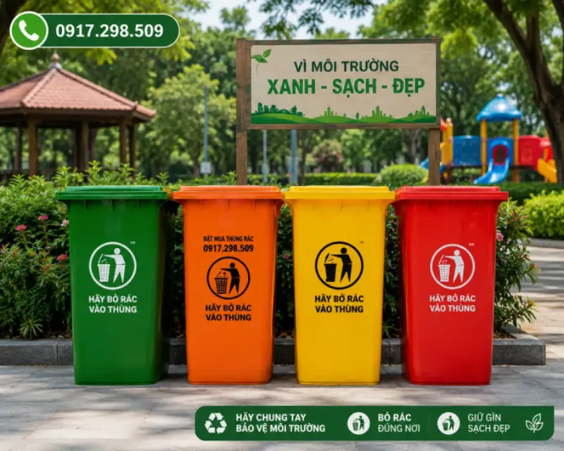 thùng rác nhựa HDPE 120L