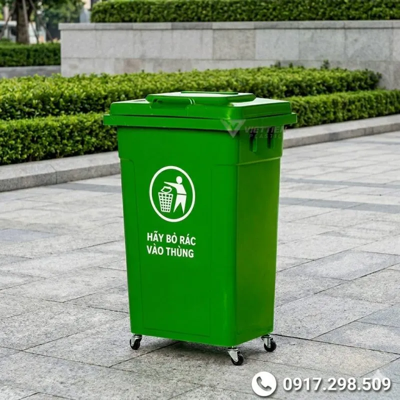 Thùng rác 90 lít nhựa hdpe  