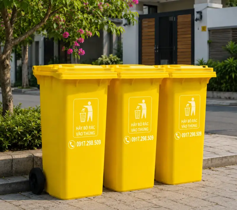 thùng rác nhựa nắp kín