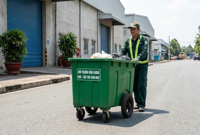 xe thu gom rác 660 lít