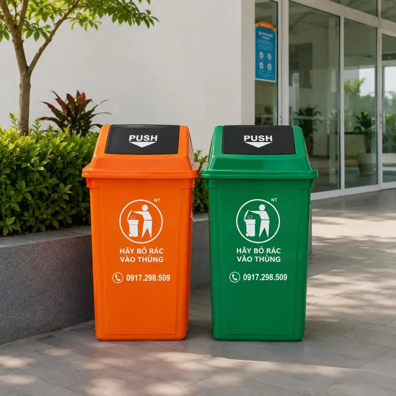 xưởng sản xuất thùng rác nhựa