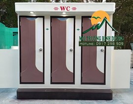 Thi công Nhà Vệ Sinh Di Động ba buồng bồn tiểu tại An Giang 