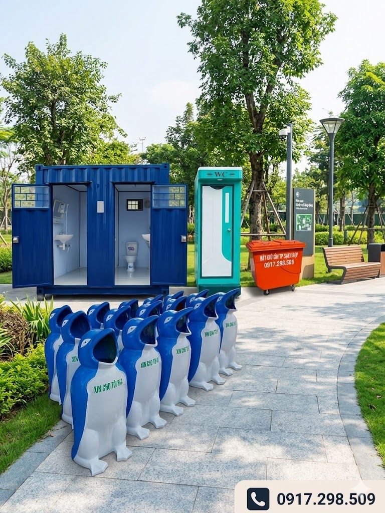 Thùng Rác Chim Cánh Cụt Composite Siêu Bền | Môi Trường Bình Dương