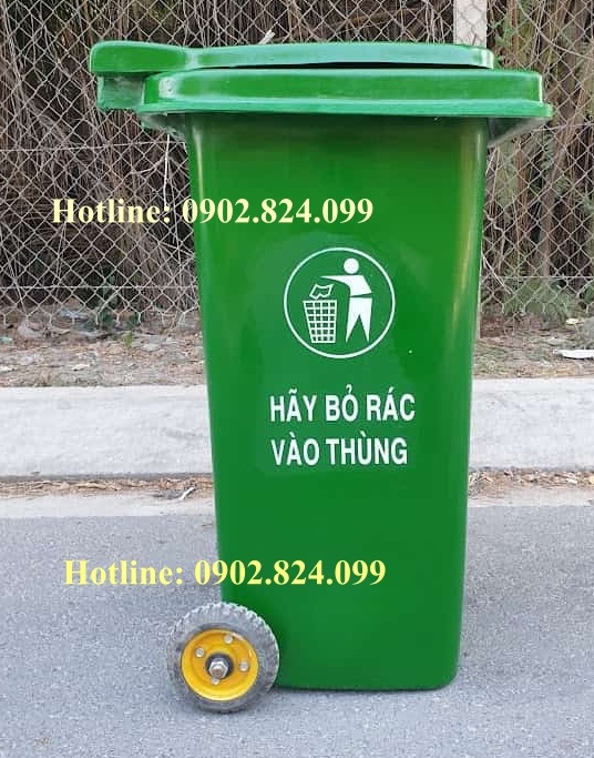 Thùng Rác Composite 120L Có Bánh Xe - Siêu Bền, Giá Gốc Tại Xưởng Môi Trường Bình Dương
