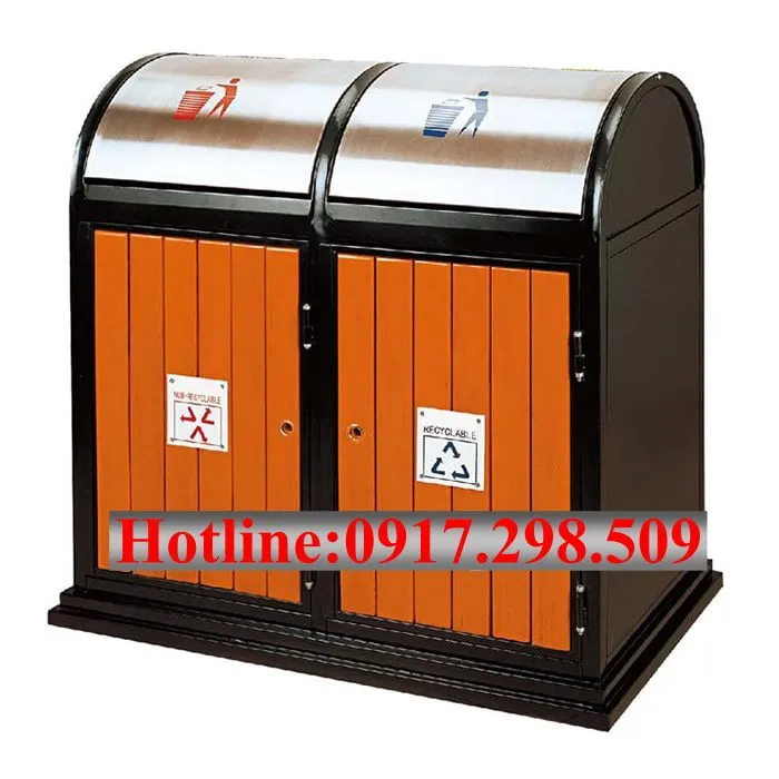 Thùng Rác Composite 2 Ngăn Ngoài Trời – Chuẩn Xanh, Bền 15 Năm | Giá Xưởng