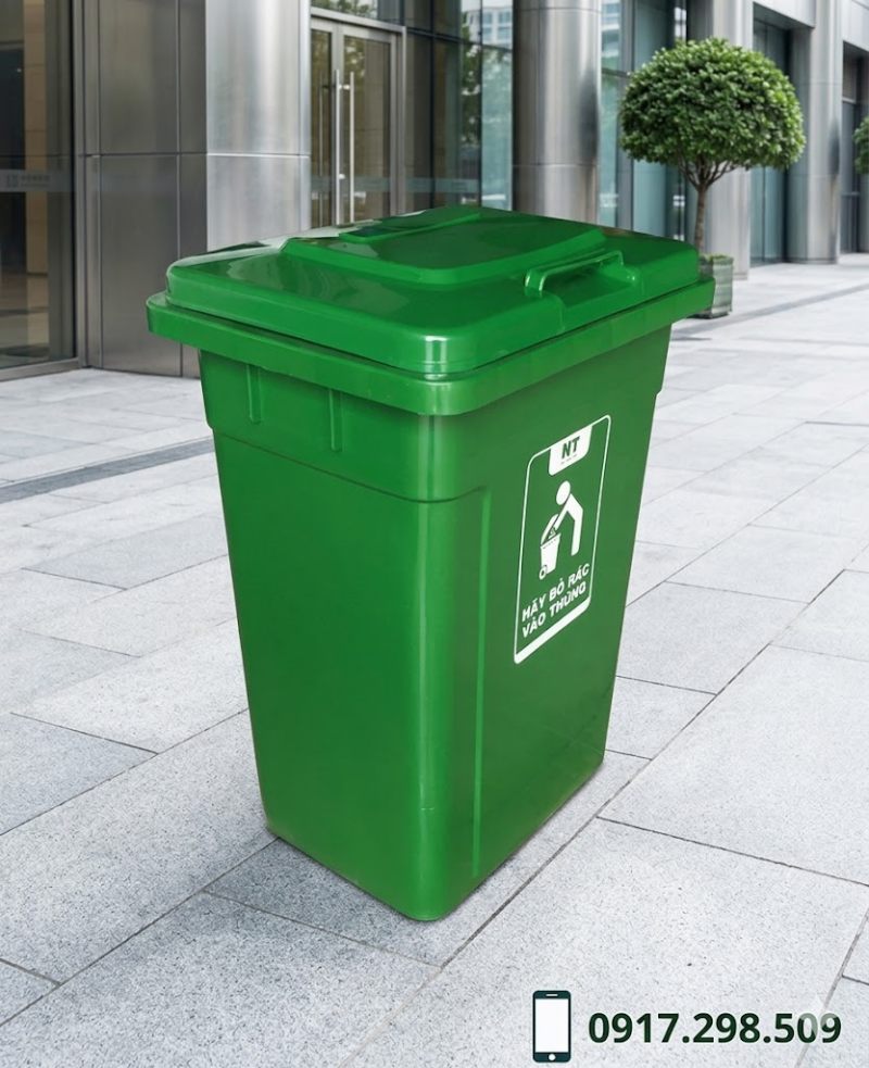 Thùng Rác Nhựa 90L Có Nắp Đậy Bền Bỉ, Giá Tốt | Môi Trường Bình Dương