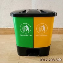 Thùng Rác Đạp Chân 2 Ngăn 40L: Giải Pháp Phân Loại Rác Tiện Lợi, An Toàn