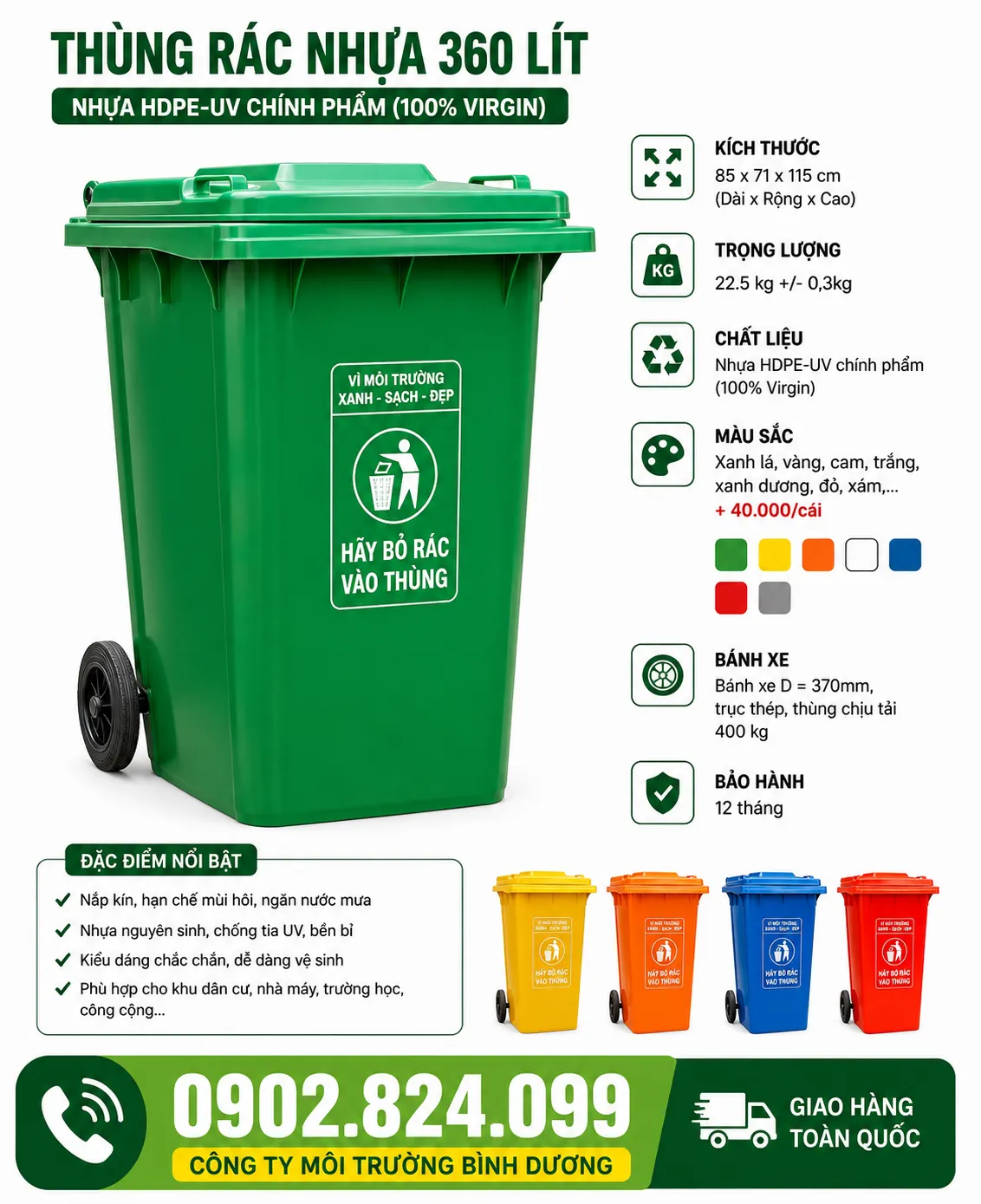 Thùng Rác Nhựa: Phân Loại, Tiêu Chuẩn Chọn Mua & So Sánh Với Composite