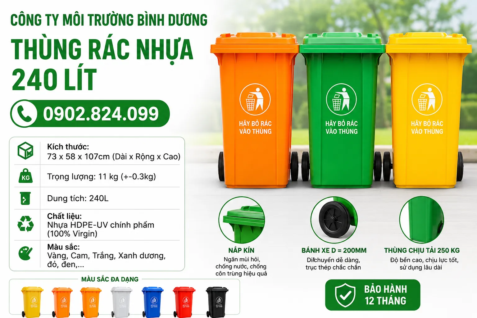 Thùng Rác Nhựa: Phân Loại, Tiêu Chuẩn Chọn Mua & So Sánh Với Composite