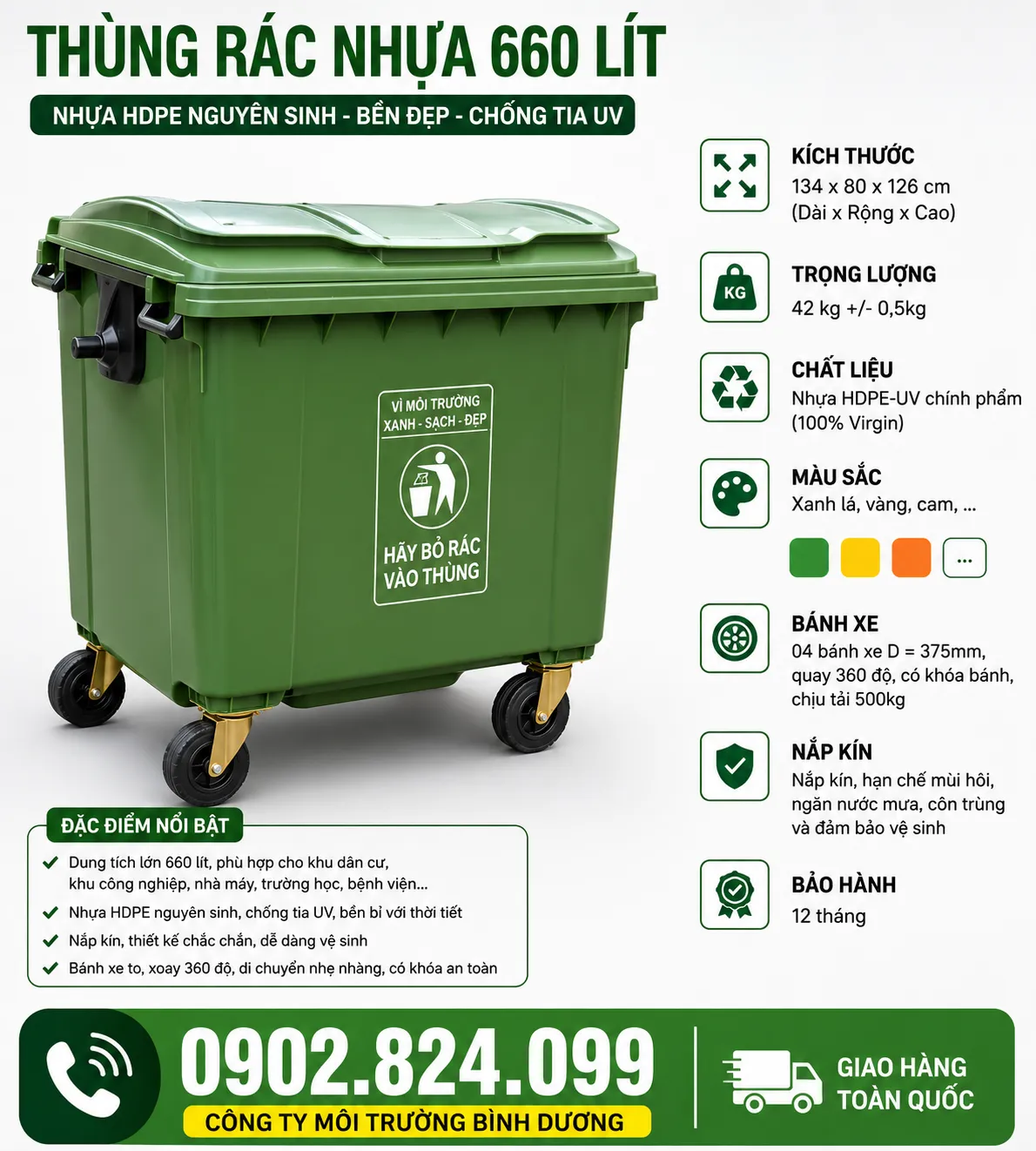 Thùng Rác Nhựa: Phân Loại, Tiêu Chuẩn Chọn Mua & So Sánh Với Composite
