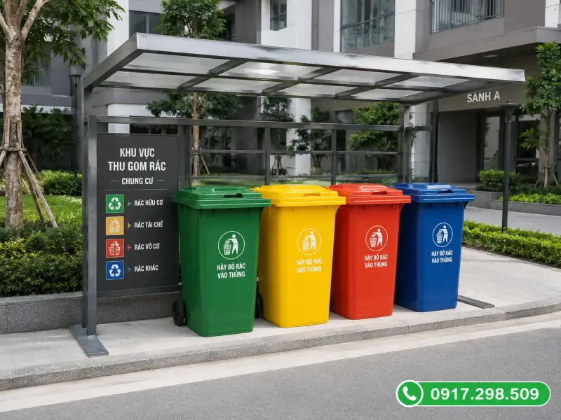 Cần Bao Nhiêu Thùng Rác 240L Cho Chung Cư? Công Thức Tính Cho Mọi Quy Mô