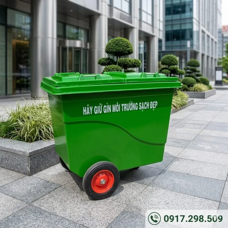 Kích thước thùng rác 660 lít chuẩn: Trọng lượng bao nhiêu kg & Có khớp xe cẩu rác không?