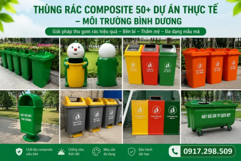 Thùng Rác Composite 50+ Dự Án Thực Tế – Môi Trường Bình Dương