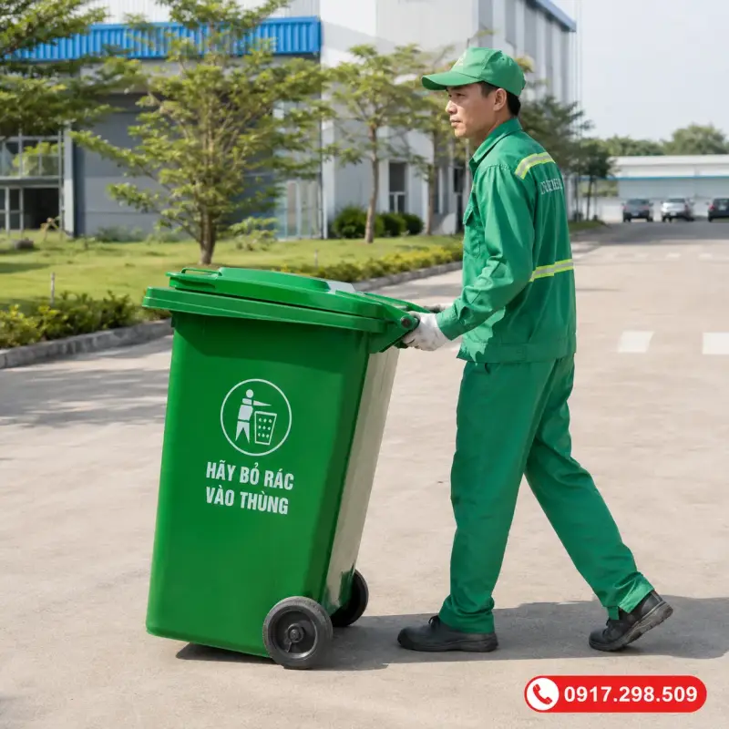 Tuổi thọ bánh xe thùng rác 240L: Dấu hiệu cần thay trục, đạn bạc